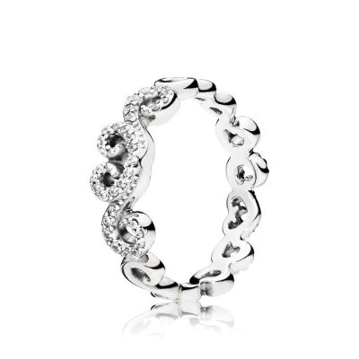 Pandora Ring Damen Heart Swirls Zirkonia Sterling-Silber 197117CZ
