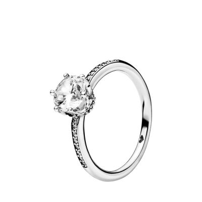 Pandora 198289CZ Ring Damen Clear Sparkling Crown Weiss Sterling-Silber 
