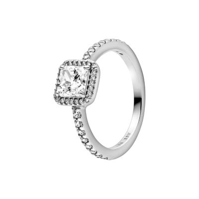Pandora 198863C01 Ring Damen Quadratischer Funkelnder Strahlenkranz Silber 
