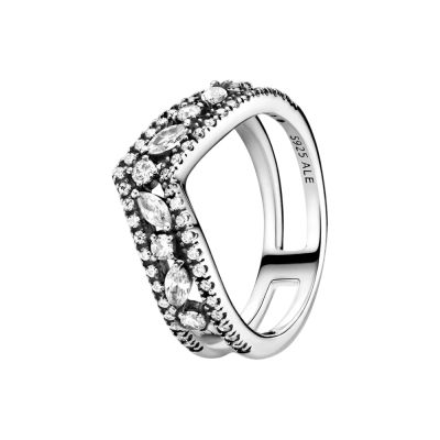 Pandora 199095C01 Wishbone-Ring Damen Marquise-Schliff Silber Gr. 50