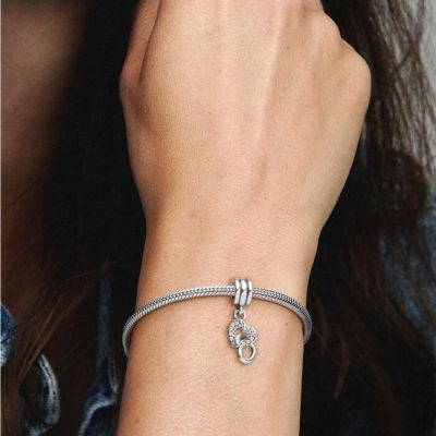 Pandora 791242CZ Charm-Anhänger Verschlungene Herzen Silber