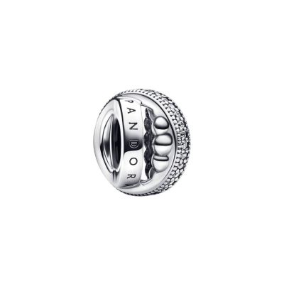 Pandora Charm Damen Signature Logo Pavé Sterling-Silber 792317C01