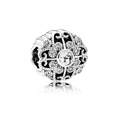 Pandora Charm Zauberhafte Blüte Zirkonia Sterling-Silber 791961CZ 