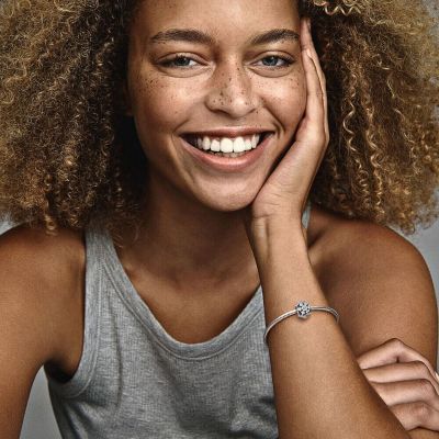 Pandora 792383C01 Charm Damen Funkelndes Herbarium Cluster Rund Zirkonia Silber