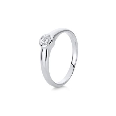 Diamond Group 1C512W454 Ring Damen Brillant 0,25 ct TW-si 14 kt Weissgold Gr. 54
