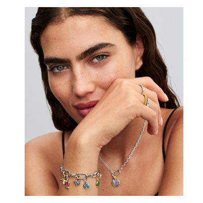 Pandora Me Mini-Charm-Anhänger Türkisfarbener Elefant Silber 793858C01