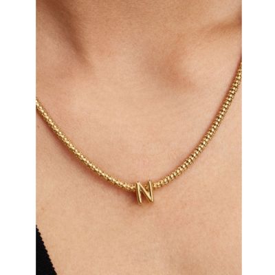 Pandora Charm Damen Buchstabe N Alphabet 14 Karat Vergoldet 763960C00