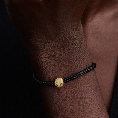 Pandora Mini-Charm Damen Glückliches Gesicht 14K Vergoldet 764526C00