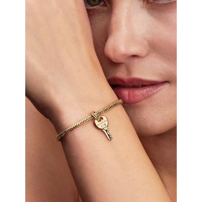 Pandora Charm-Anhänger Schlüssel Zirkonia 14 Karat Vergoldet 764347C01