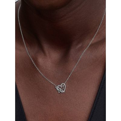 Pandora Halskette-Anhänger Herz und Schmetterling Silber 394477C01