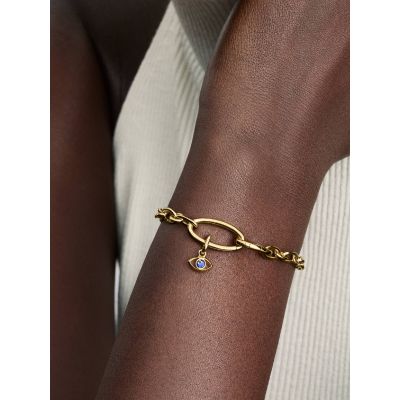 Pandora Me Mini-Charm-Anhänger Blaues Evil Eye 14K Vergoldet 764609C01
