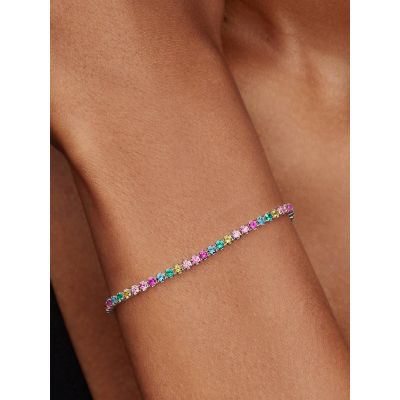 Pandora Tennisarmband Damen Regenbogen Sterling-Silber 18 cm 593927C03