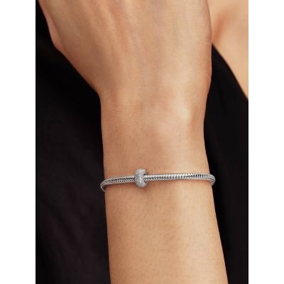 Pandora Clip-Charm Damen Mini Strukturiert Sterling-Silber 794771C00