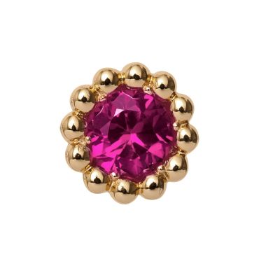 Endless 25750 Charm Pink Ruby Flower Silber Vergoldet