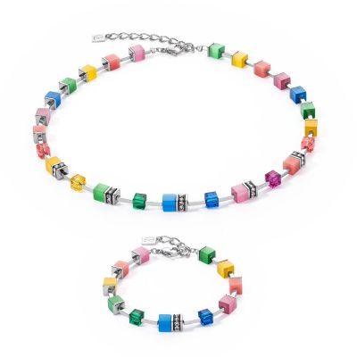 Coeur de Lion Armband GeoCube® Iconic Rainbow Edelstahl 2700/30-1500