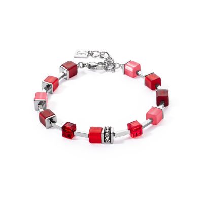 Coeur de Lion Armband GeoCube® Iconic Pure Rot Edelstahl 2700/30-0300