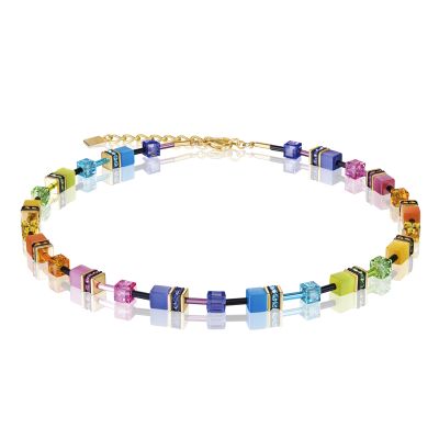 Coeur de Lion 2838/10-1573 Kette GeoCUBE® Swarovski® Rainbow-Gold