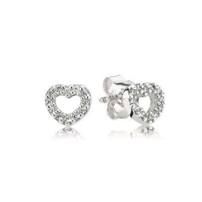 Pandora 290528CZ Ohrstecker Ohrringe Erobertes Herz Sterling-Silber