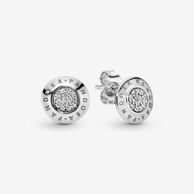 Pandora 290559CZ Ohrringe Ohrstecker Damen Pandora Logo Sterling-Silber