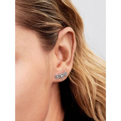 Pandora Ohrstecker Damen Strahlenkranz Herz Trilogie Silber 294411C01