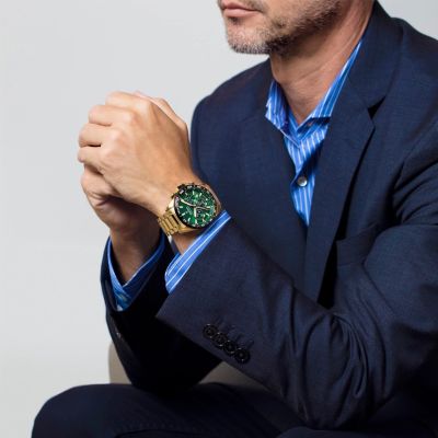 Festina Herren-Uhr Chrono Timeless Quarz Edelstahl-Band Gold F20634/4 