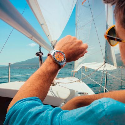 Festina F20663/4  Herren-Uhr The Originals Orange Analog Quarz Edelstahl-Armband