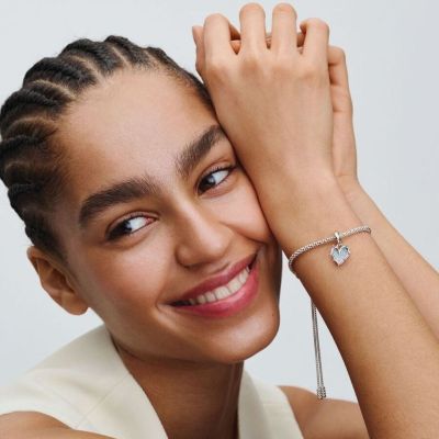 Pandora Charm-Anhänger Freundschaft Schillernder Opal Silber 793434C01