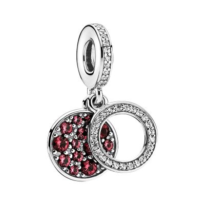 Pandora 799186C03 Charm-Anhänger Funkelnde Rote Scheibe Doppelt