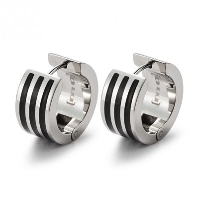 Monomania 30181 Ohrringe Creolen Damen Edelharz Edelstahl Ø 14 mm