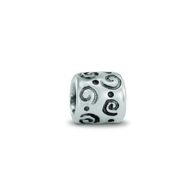 Pandora Charm Ornament Wirbel und Punktmuster Geschwärzt Silber 790124