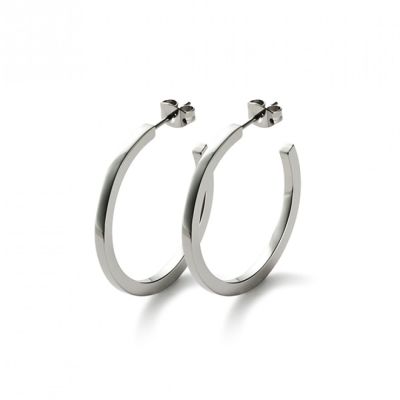 Monomania 31310 Ohrringe Creole Damen Edelstahl Schmal Ø 31 mm