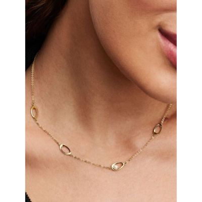 Pandora Halskette Oval Süßwasserzuchtperle 14 K Vergoldet 363883C01