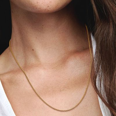 Pandora 369260C00 Halskette Damen Rolokette 14k Vergoldet 60 cm