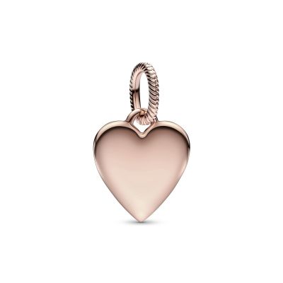 Pandora 388914C00 Charm-Anhänger Damen Gravierbarer Herz 14k Rosé Vergoldet