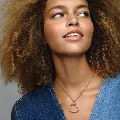 Pandora 389384C00 Ketten-Anhänger Damen Moments Herz 14k Rose Gold Plattiert