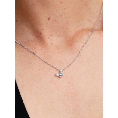 Pandora Halskette-Anhänger Schmetterling Weiss Silber 394232C01-45 cm