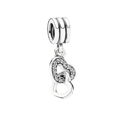 Pandora 791242CZ Charm-Anhänger Verschlungene Herzen Silber