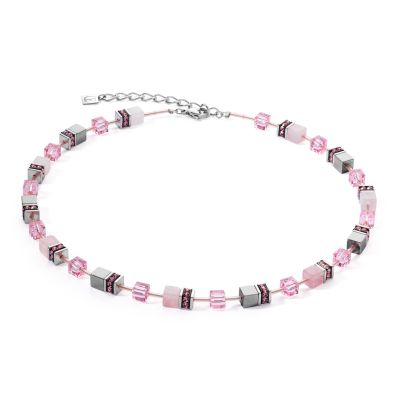 Coeur de Lion Kette GeoCube® Iconic Precious Rosa Silber 4017/10-1900