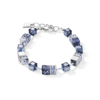 Coeur de Lion 4017/30-0700 Armband GeoCUBE® Sodalith & Hämatit Blau Edelstahl