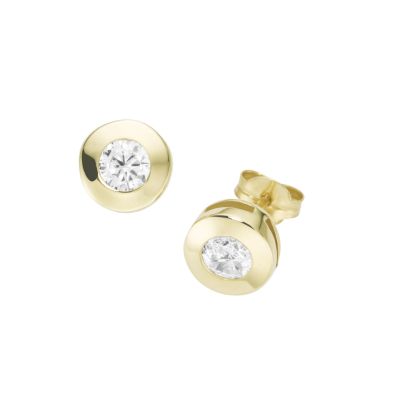 Karat Ohrstecker Ohrringe Damen Zirkonia 375er Gelbgold 94040040