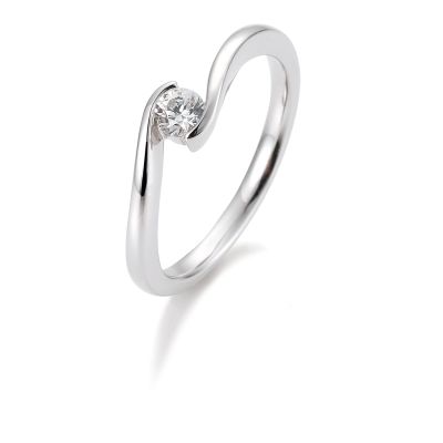 Breuning 41/85942 Ring Brillant 0,20 ct W-si 14 kt Weissgold Gr. 56
