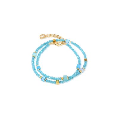 Coeur de Lion Armband Joyful Colours Flex Türkis Gold-Ton 4460/30-0616