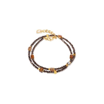 Coeur de Lion Armband Joyful Colours Flex Braun Gold-Ton 4460/30-1116