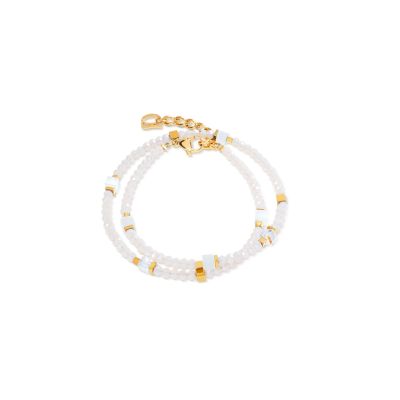  Coeur de Lion Armband Joyful Colours Flex Weiss Gold-Ton 4460/30-1416