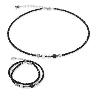 Coeur de Lion Halskette Joyful Colours Schwarz Silberton 4464/10-1300