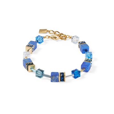 Coeur de Lion Armband GeoCube® Precious Blau Gold-Ton 4905/30-0700