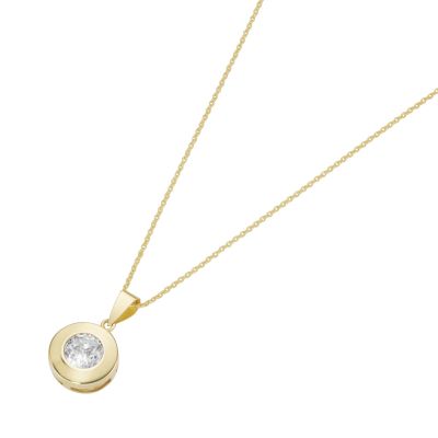 Karat Halskette mit Anhänger Damen Zirkonia 375er Gelbgold 99066640450