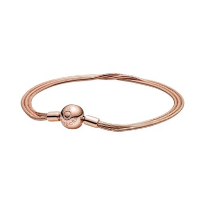 Pandora Schlangen-Gliederarmband Moments Mehrreihig Rosé 589338C00