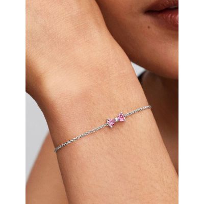 Pandora Kettenarmband Rosa Schleife Zirkonia Sterling-Silber 594234C01