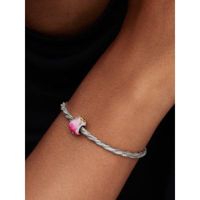 Pandora Charm Rosafarbene Tulpe Sterling-Silber 14 K Vergoldet 764352C01